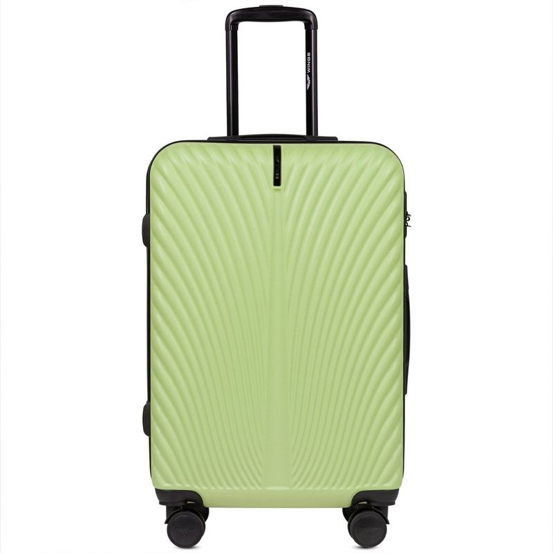 Sport si Outdoor - Articole de voiaj - Trolere - Troler mediu Wings Swan, ABS, 4 roti, cifru, 65.5 cm, verde - Infinity.ro
