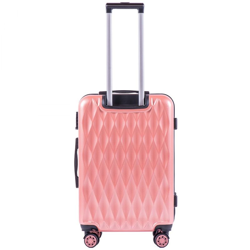 Sport si Outdoor - Articole de voiaj - Trolere - Troler Mediu, Wings, PC 190 - 66 cm, 4 Roti Duble, Cifru TSA, Policarbonat, Rose - Infinity.ro