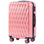Sport si Outdoor - Articole de voiaj - Trolere - Troler Mediu, Wings, PC 190 - 66 cm, 4 Roti Duble, Cifru TSA, Policarbonat, Rose - Infinity.ro