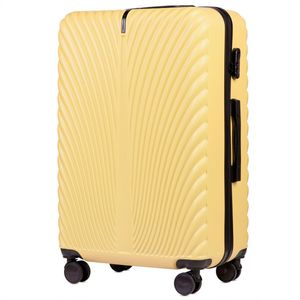 Troler mare Wings Swan, ABS, 4 roti, cifru, 75.5 cm, galben deschis