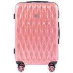 Sport si Outdoor - Articole de voiaj - Trolere - Troler Mediu, Wings, PC 190 - 66 cm, 4 Roti Duble, Cifru TSA, Policarbonat, Rose - Infinity.ro