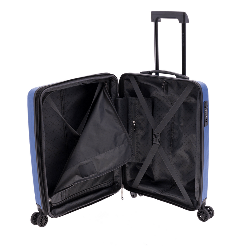 Sport si Outdoor - Articole de voiaj - Trolere - Troler Cabina Extensibil, Polipropilena, Cifru, 4 Roti Duble, Gladiator, Flow, MG 1710 - 55 cm, Albastru - Infinity.ro