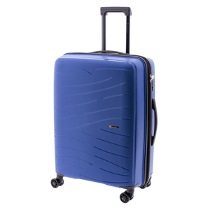 Troler Mediu Extensibil, Polipropilena, Cifru, 4 Roti Duble, Gladiator, Flow, MG 1711 - 68 cm, Albastru