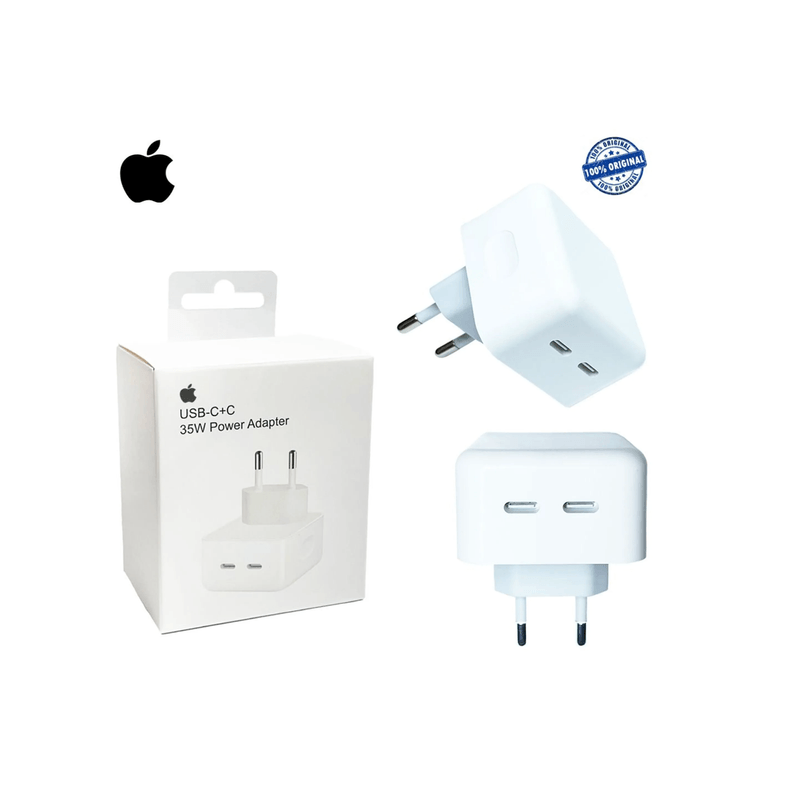 Laptop, Telefoane si Tablete - Telefoane mobile si accesorii - Accesorii Telefoane - Incarcatoare telefoane - Adaptor retea Apple, Dual Port USB-C 35W, pentru iPhone, iPad, MacBook, Airpods, Apple Watch, Fast charge, MNWM3AM/A, Alb, CRB-BBL7205 - Infinity.ro
