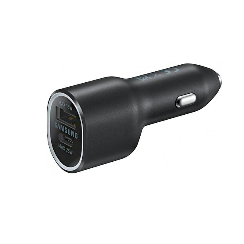 Laptop, Telefoane si Tablete - Telefoane mobile si accesorii - Accesorii Telefoane - Incarcatoare telefoane - Adaptor auto Fast Charger pentru Samsung, 25W, Dual Port cu interfata 1x USB si 1x USB-C, Negru - Infinity.ro