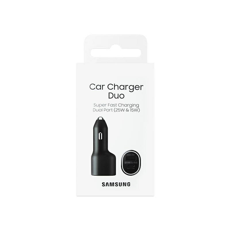 Laptop, Telefoane si Tablete - Telefoane mobile si accesorii - Accesorii Telefoane - Incarcatoare telefoane - Adaptor auto Fast Charger pentru Samsung, 25W, Dual Port cu interfata 1x USB si 1x USB-C, Negru - Infinity.ro