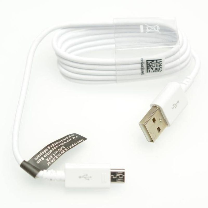 Laptop, Telefoane si Tablete - Telefoane mobile si accesorii - Accesorii Telefoane - Cabluri si adaptoare telefoane - Cablu de date Samsung original pentru telefon Samsung cu conector micro USB, lungime 1.5 m, alb - Infinity.ro