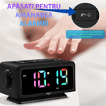 Casa si Gradina - Decoratiuni - Ceasuri - Ceas digital cu ecran LED RGB, doua porturi USB, functii avansate, mufa pentru casti, radio, alarma - Infinity.ro