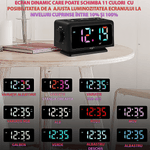 Casa si Gradina - Decoratiuni - Ceasuri - Ceas digital cu ecran LED RGB, doua porturi USB, functii avansate, mufa pentru casti, radio, alarma - Infinity.ro