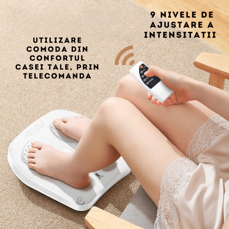 Ingrijire personala si Cosmetice - Sanatate si wellness - Articole wellness - Aparate si dispozitive de masaj - Aparat pentru masat picioare, Ila Product®, Vibratii, Caldura, Terapie magnetica, PuLsatii EMS&TENS, Telecomanda - Infinity.ro