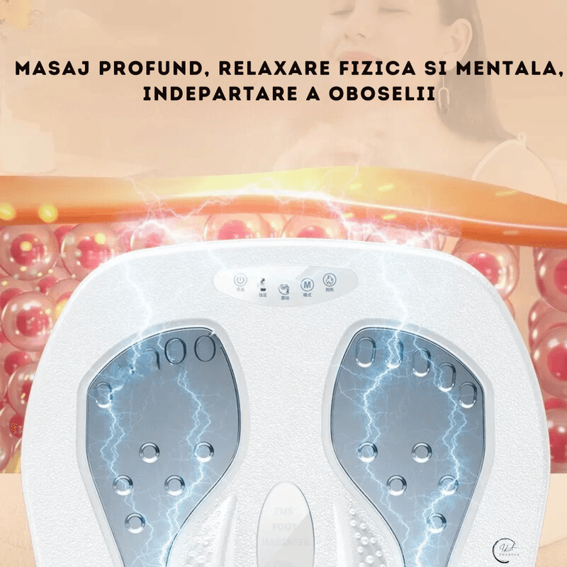 Ingrijire personala si Cosmetice - Sanatate si wellness - Articole wellness - Aparate si dispozitive de masaj - Aparat pentru masat picioare, Ila Product®, Vibratii, Caldura, Terapie magnetica, PuLsatii EMS&TENS, Telecomanda - Infinity.ro