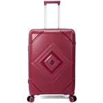 Sport si Outdoor - Articole de voiaj - Trolere - Troler Mare Benzi BZ 5752, Polipropilena, 4 Roti Duble, 78 cm, Grena - Infinity.ro