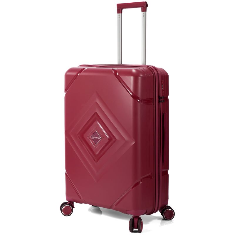 Sport si Outdoor - Articole de voiaj - Trolere - Troler Mare Benzi BZ 5752, Polipropilena, 4 Roti Duble, 78 cm, Grena - Infinity.ro