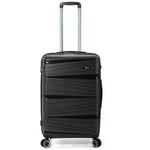 Sport si Outdoor - Articole de voiaj - Trolere - Troler Cabina Benzi BZ 5699, Polipropilena, 4 Roti Duble, 56 cm, Negru - Infinity.ro