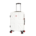 Sport si Outdoor - Articole de voiaj - Trolere - Troler Mediu Lee Cooper London, ABS, 4 Roti Duble, Cifru, 66.5 cm, Alb/Milky - Infinity.ro