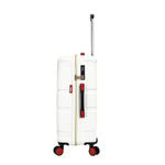 Sport si Outdoor - Articole de voiaj - Trolere - Troler Mediu Lee Cooper London, ABS, 4 Roti Duble, Cifru, 66.5 cm, Alb/Milky - Infinity.ro