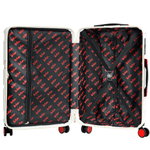 Sport si Outdoor - Articole de voiaj - Trolere - Troler Mediu Lee Cooper London, ABS, 4 Roti Duble, Cifru, 66.5 cm, Alb/Milky - Infinity.ro