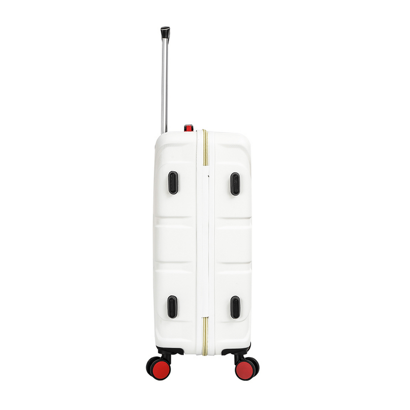 Sport si Outdoor - Articole de voiaj - Trolere - Troler Mediu Lee Cooper London, ABS, 4 Roti Duble, Cifru, 66.5 cm, Alb/Milky - Infinity.ro