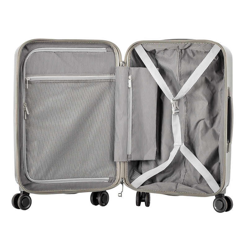 Sport si Outdoor - Articole de voiaj - Trolere - Troler Cabina Snowball SW31403, Compartiment Laptop 14"-15", Policarbonat, 4 Roti Duble, Cifru TSA, 55 cm, Auriu - Infinity.ro