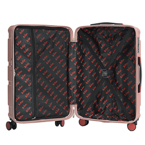 Troler Mare Lee Cooper London, ABS, 4 Roti Duble, Cifru, 76 cm, Rose