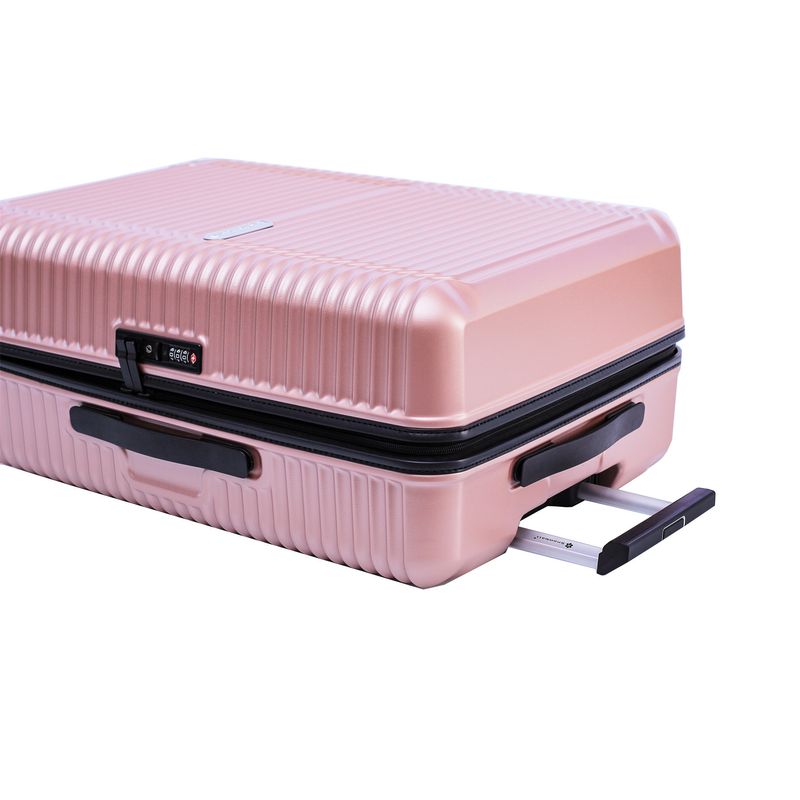 Sport si Outdoor - Articole de voiaj - Trolere - Troler Cabina, Policarbonat, 4 Roti Duble, Fermoar Antifurt, Cifru TSA, Snowball, SW20603 - 55 cm, Rose - Infinity.ro