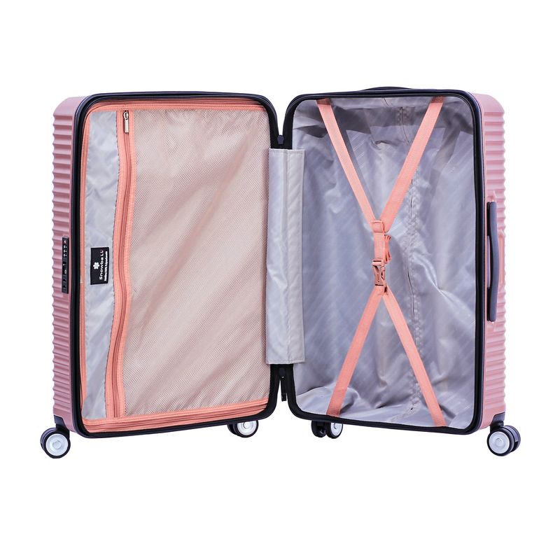 Sport si Outdoor - Articole de voiaj - Trolere - Troler Cabina, Policarbonat, 4 Roti Duble, Fermoar Antifurt, Cifru TSA, Snowball, SW20603 - 55 cm, Rose - Infinity.ro