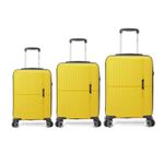 Sport si Outdoor - Articole de voiaj - Trolere - Set 3 trolere Benzi BZ 5754, polipropilena, cifru TSA, 4 roti duble, galben - Infinity.ro