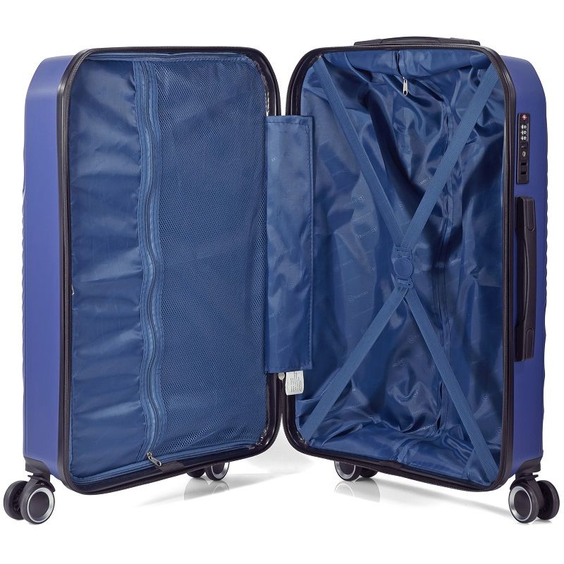 Sport si Outdoor - Articole de voiaj - Trolere - Troler mare Benzi BZ 5755, polipropilena, cifru TSA, 4 roti duble, 76 cm, albastru - Infinity.ro