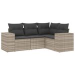 Casa si Gradina - Gradina si terasa - Mobilier exterior - Seturi mobila gradina - Set canapea de gradina cu perne, 4 piese, gri deschis poliratan - Infinity.ro