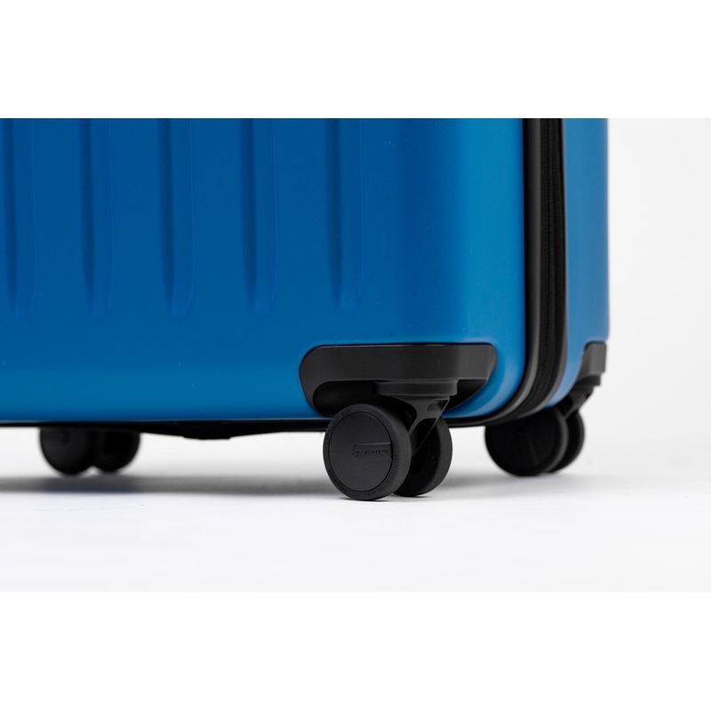 Sport si Outdoor - Articole de voiaj - Trolere - Troler Mic De Cabina Extensibil, Rowex Stripe, Policarbonat, 52 x 34 x 23 cm, Cifru TSA, Albastru - Infinity.ro