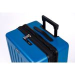 Sport si Outdoor - Articole de voiaj - Trolere - Troler Mic De Cabina Extensibil, Rowex Stripe, Policarbonat, 52 x 34 x 23 cm, Cifru TSA, Albastru - Infinity.ro