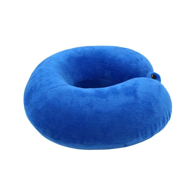 Sport si Outdoor - Articole de voiaj - Accesorii articole de voiaj - Perna de calatorie, pentru adulti, culoare albastru, din spuma cu memorie, 30 cm - Infinity.ro