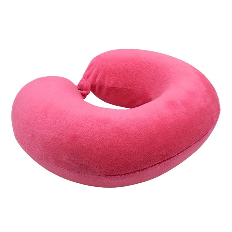 Sport si Outdoor - Articole de voiaj - Accesorii articole de voiaj - Perna de calatorie, pentru adulti, culoare roz, din spuma cu memorie, 30 cm - Infinity.ro