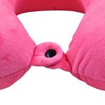Sport si Outdoor - Articole de voiaj - Accesorii articole de voiaj - Perna de calatorie, pentru adulti, culoare roz, din spuma cu memorie, 30 cm - Infinity.ro