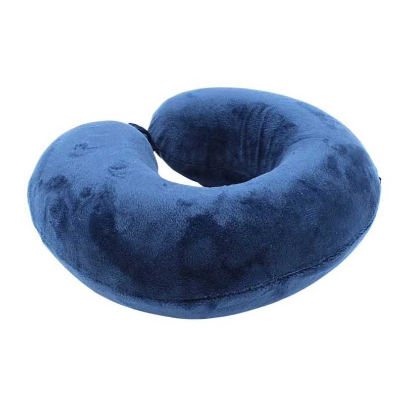 Sport si Outdoor - Articole de voiaj - Accesorii articole de voiaj - Perna de calatorie, pentru adulti, culoare bleumarin, din spuma cu memorie, 30 cm - Infinity.ro