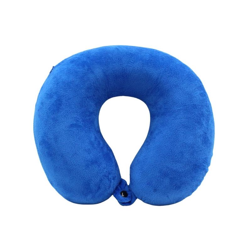 Sport si Outdoor - Articole de voiaj - Accesorii articole de voiaj - Perna de calatorie, pentru adulti, culoare albastru, din spuma cu memorie, 30 cm - Infinity.ro