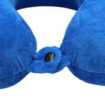 Sport si Outdoor - Articole de voiaj - Accesorii articole de voiaj - Perna de calatorie, pentru adulti, culoare albastru, din spuma cu memorie, 30 cm - Infinity.ro