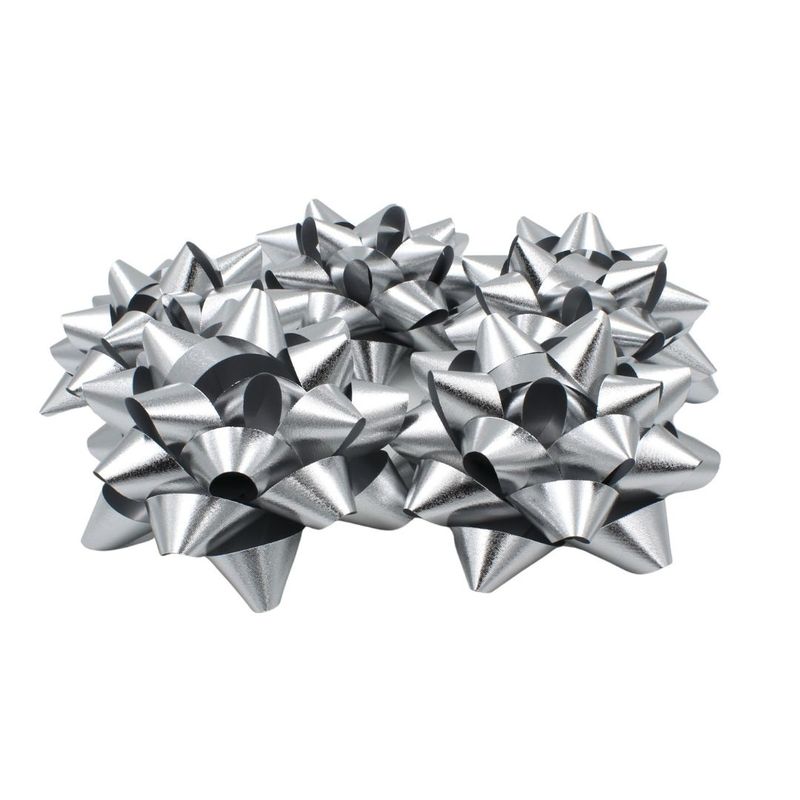 Carti si Birotica - Birotica - Articole ambalare - Set 10 stelute autoadezive, 9 cm, Brizzolari, culoarea argintiu metalizat - Infinity.ro