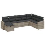 Casa si Gradina - Gradina si terasa - Mobilier exterior - Seturi mobila gradina - Set mobilier de gradina cu perne, 8 piese gri deschis poliratan - Infinity.ro