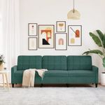 Casa si Gradina - Mobilier - Canapele si coltare - Canapele - Canapea cu 3 locuri, verde inchis, 210 cm, catifea - Infinity.ro
