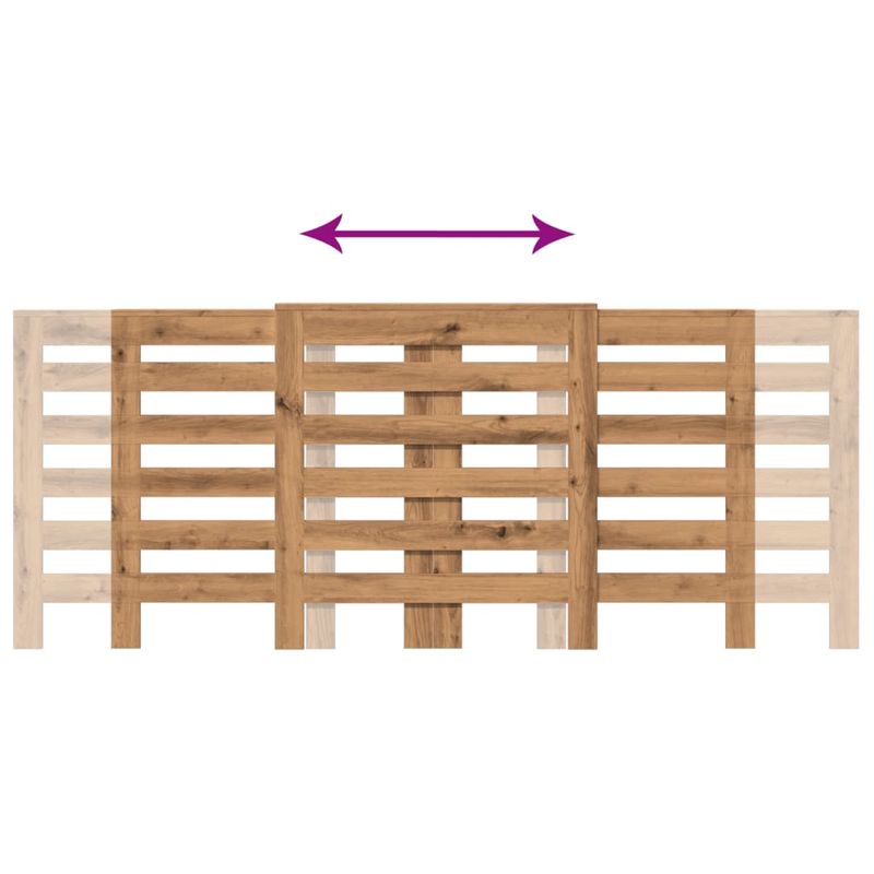 Casa si Gradina - Termice - Calorifere si accesorii - Accesorii calorifere - Masca pentru calorifer stejar artizanal 205x21,5x83,5 cm lemn, design șipci orizontale - Infinity.ro