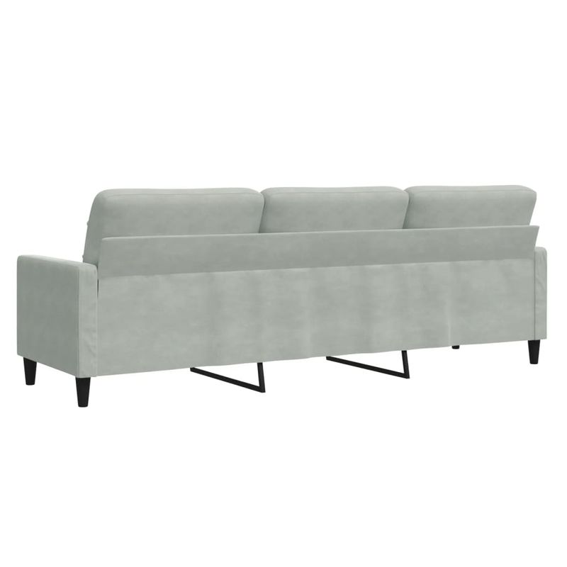 Casa si Gradina - Mobilier - Canapele si coltare - Canapele - Canapea cu 3 locuri, gri deschis, 210 cm, material catifea - Infinity.ro