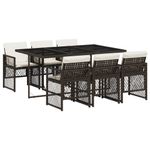 Casa si Gradina - Gradina si terasa - Mobilier exterior - Seturi mobila gradina - Set mobilier de gradina cu perne, 7 piese, maro, poliratan - Infinity.ro