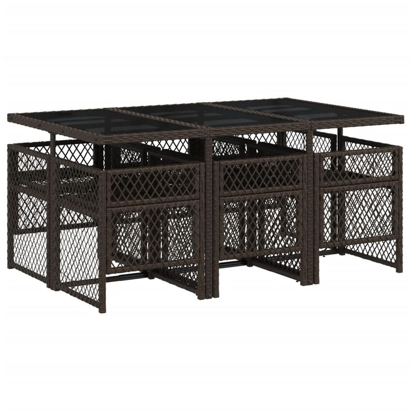 Casa si Gradina - Gradina si terasa - Mobilier exterior - Seturi mobila gradina - Set mobilier de gradina cu perne, 7 piese, maro, poliratan - Infinity.ro