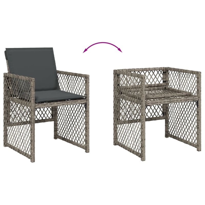 Casa si Gradina - Gradina si terasa - Mobilier exterior - Seturi mobila gradina - Set mobilier gradina cu perne, 9 piese, gri, poliratan - Infinity.ro