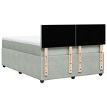 Casa si Gradina - Mobilier - Paturi si accesorii - Paturi - Pat box spring cu saltea, gri deschis, 140x190 cm, catifea - Infinity.ro