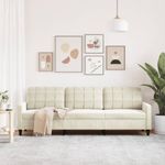 Casa si Gradina - Mobilier - Canapele si coltare - Canapele - Canapea cu 3 locuri, crem, 210 cm, material catifea - Infinity.ro