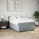 Casa si Gradina - Mobilier - Paturi si accesorii - Paturi - Pat continental cu saltea, gri deschis, 160x200 cm, textil - Infinity.ro