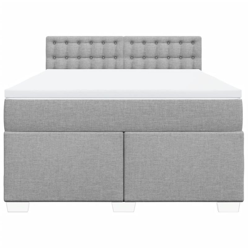 Casa si Gradina - Mobilier - Paturi si accesorii - Paturi - Pat continental cu saltea, gri deschis, 160x200 cm, textil - Infinity.ro