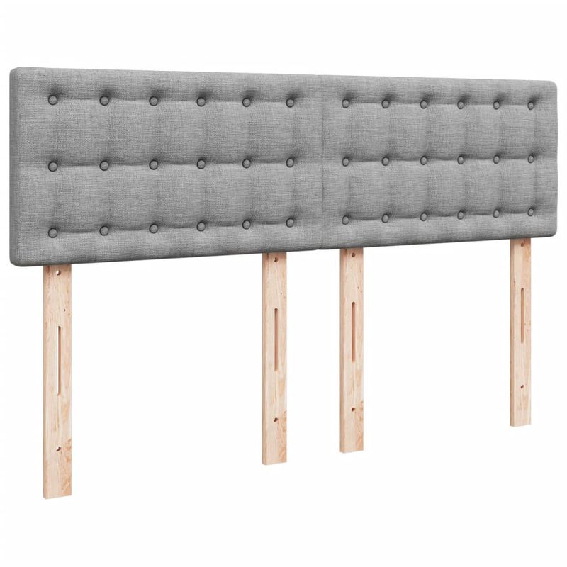 Casa si Gradina - Mobilier - Paturi si accesorii - Paturi - Pat continental cu saltea, gri deschis, 160x200 cm, textil - Infinity.ro